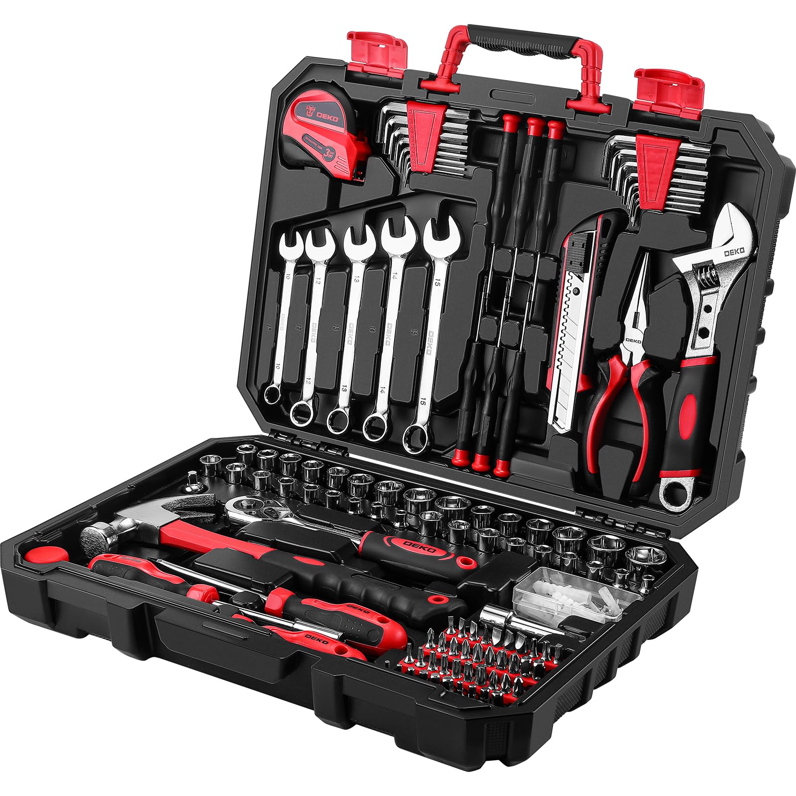 DEKOPRO Tool Set:158 Piece Home Tool Kit, Household Basic Repair